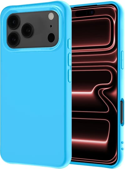 Hoesje - Geschikt voor Apple iPhone 17 Pro - Sterk & Shockproof - Hoes Cover - Siliconen Case - Lichtblauw