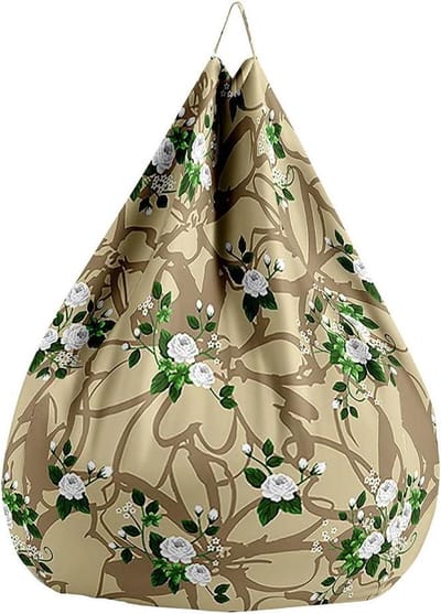 Zitzak Stoel Cover - Luie Sofahoes - Opbergen van Knuffels - Wasbare Katoen Linnen - 70x80cm - Khaki