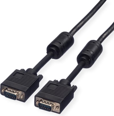 ROLINE SVGA kabel HD15 M/M met ferrietkern, 15 m