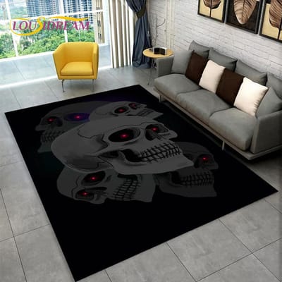 Horror Schedel Gotische Hekserij Vloerkleed, Tapijt Vloerkleed voor Woonkamer Slaapkamer Bank Speelkamer Deurmat Decoratie, Antislip Vloermat 40x60cm(15x23in)