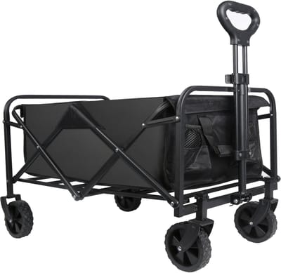 DailyDamaar bolderkar - Bolderkar opvouwbaar - Trekkar - Bagagekar - Verstelbare handgreep - 100 L - Buitengebruik - 70×43×72cm - Zwart