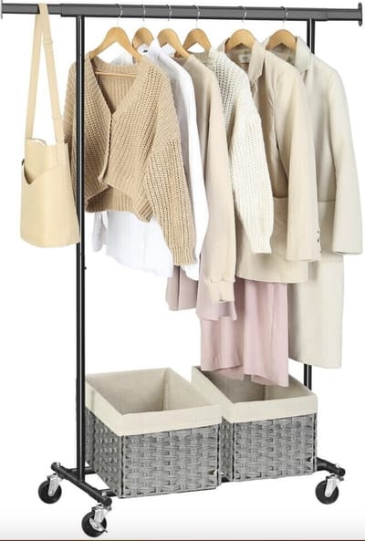 MIRA Home - Kledingrek - Garderoberek - Kledingkast - Opbergrek - 92-132x45,4x160