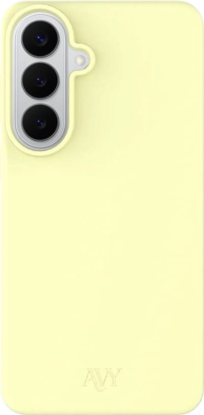 AVY Hoesje geschikt voor Samsung Galaxy S26 Plus | Compatibel met MagSafe | Back Cover | Liquid Silicone | Comfortabel in de Hand | Butter Yellow