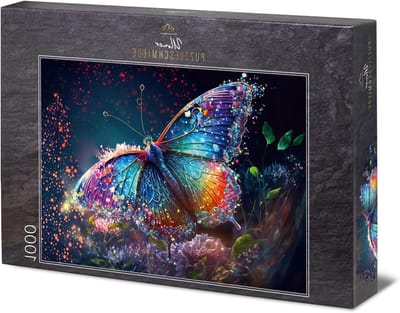 Vlinderpuzzel Morgendauw - Legpuzzel 1000 - Ontspannende hobby - Filigraan glinsterende contouren - 68 x 48 cm - Levendig en kleurrijk
