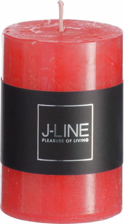 J-Line cilinderkaars - rood - small - 18U - 6 stuks