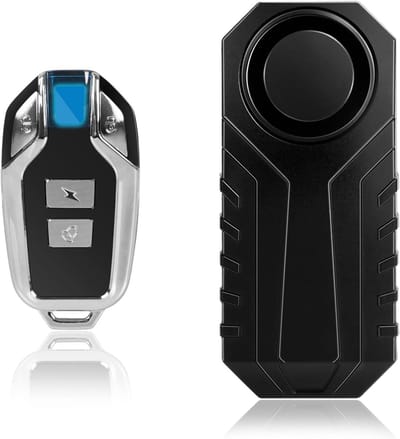 Draadloze Fietsalarmsysteem met Afstandsbediening, Waterdicht en 113dB Geluidsniveau, Geschikt voor E-Bikes, Motoren en Scooters met 7 Niveaus van Trillingsgevoeligheid