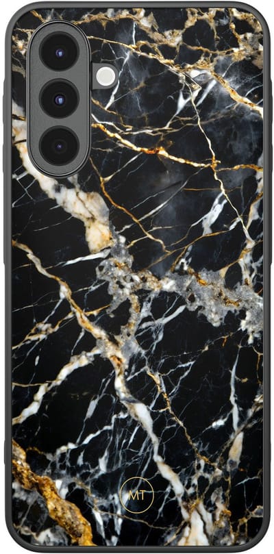 Hoesje geschikt voor Samsung Galaxy A16 - Black marble elegance - TPU Hard Case Backcover - Zwart - Mooie Telefoonhoesjes