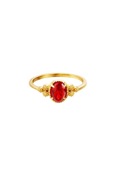 Stainless steel ring- zircon- Orange -yehwang-maat15-Moederdag cadeautje - cadeau voor haar - mama