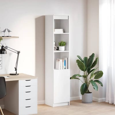 vidaXL - Hoge - kast - 37,5x35x180 - cm - spaanplaat - wit
