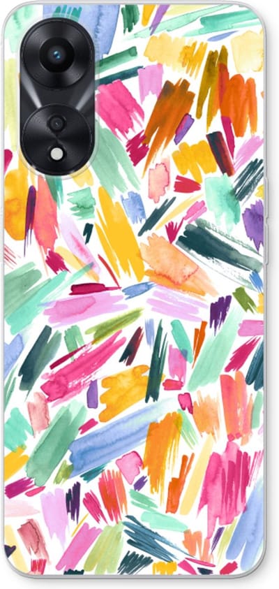 Case Company® - Hoesje geschikt voor Oppo A78 5G hoesje - Watercolor Brushstrokes - Soft Cover Telefoonhoesje - Bescherming aan alle Kanten en Schermrand