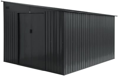 sweeek - Tuinberging staal aanbouwbaar 8,96m² met verankeringskit l 279,5 x b 321 x h 203 cm - ornay