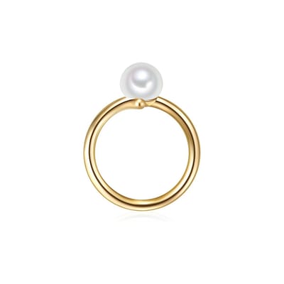 Valero Pearls Dames Lady Ring 925 Zilver zoet water Parel 58 Goud 32018589