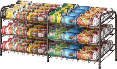 Famanu – Stapelbare Can Rack Organizer - Opslag voor 72 Blikken - 3 Tier Blik Opslag Dispenser Rack Houder voor Keuken Kast Pantry Aanrecht