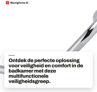 Dailygoods- Maniglia Veiligheidsgreep - Roestvrij Staal - Multifunctionele Houder - Ergonomisch Ontwerp - 44,5 cm - Corrosiebestendig - Veiligheidsleuning
