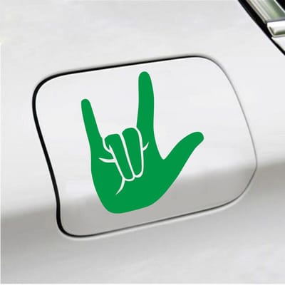 Bumpersticker - Rock N Roll - 14 X 12 - Groen