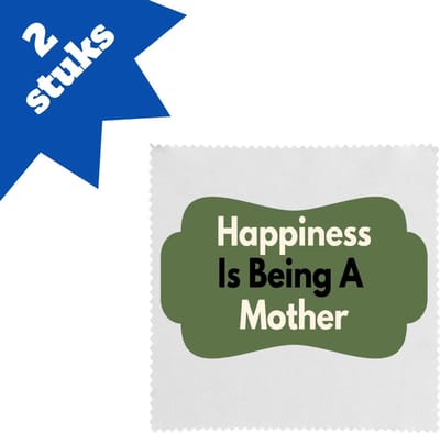 Akyol - happiness is being a mother brillendoekjes - Moeder - de liefste moeder - moeder cadeautjes - moederdag - verjaardag - geschenk - kado - 17,8 bij 17,8 cm - 2 stuks