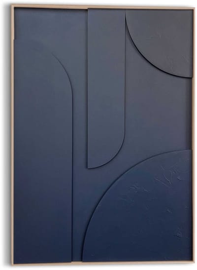 Schilderij 3D Art Minimalisme - blauw - 100 x 70 - Hout - REINDERS