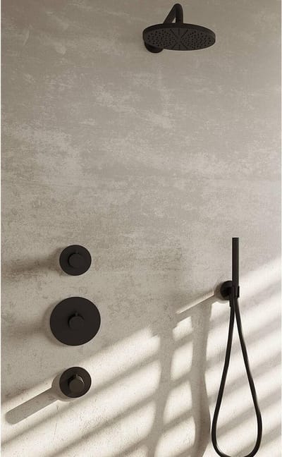 Hotbath Cobber - Inbouw Regendoucheset - Thermostatisch - Wandarm 38.5 cm - Hoofddouche 200 mm - Staafhanddouche - Waterbesparend - V01