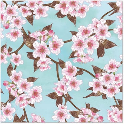 10x 20 Servetten 3-laags 1/4 vouw 33 cm x 33 cm Cherry Blossoms