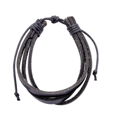 Behave - leren armbandje - zwart - tijdloos uniseks accessoire