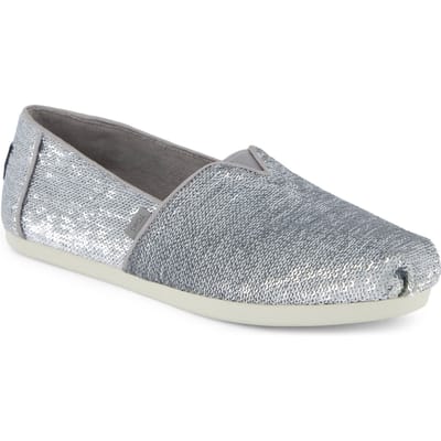 TOMS Alpargata Sequins Textiel Dames Zilveren Espadrilles