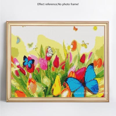 5D DIY diamant schilderij volledige ronde bloem en vlinder strass foto borduurwerk verkoop diamant 20X30 beige