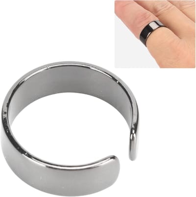 Verstelbare magnetische lymfe detox ring voor lymfedrainage en masserende helende werking in zwart design