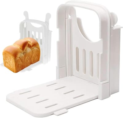 Brood Snijmachine - Toast Snijder - Zelf Brood Snijden - Opvouwbaar Ontwerp - 19x17 cm - Wit