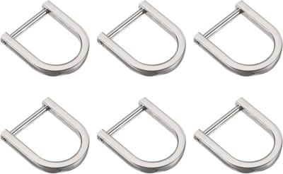 Horseshoe D-Ringen 20mm - 6 Stuks, Schroefbare U-Vormige Gespen voor Sleutels, Tassen en Leren Ambachten, Zilverkleurig, Universele Maat