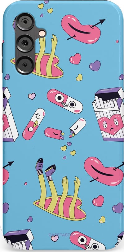 Casetastic Hoesje Geschikt voor Samsung A14 (5G/4G) - Stijlvolle Beschermende Duo-layer Case - Liefdespil