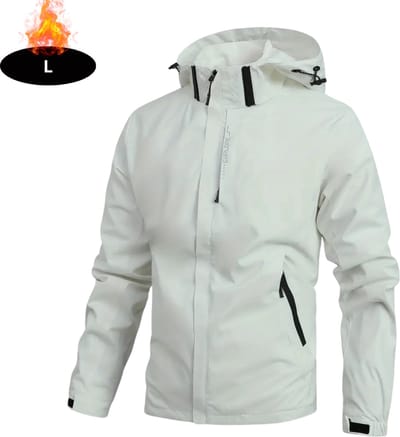 Livano Windjas Heren - Parka - Lente & Herfst - Jas - Volwassen - Windjack - Windbreaker - Outdoor - Ivoorwit - L