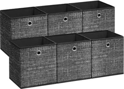 SONGMICS - Opbergbox - Opbergdoos - Set van 6 - Vliesstof met Handgreep - Voor Kleding en Rekken