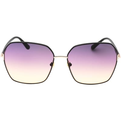 Tom Ford Claudia-02 Gradient Smoke Lens Glanzend zwarte zonnebril