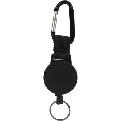 Intrekbare sleutelhanger, zware karabijnhaak, sleutelhanger, lanyard, badge-haspels met stalen black