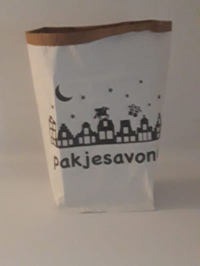 5x Papieren Sinterklaas Zak XL met opdruk: "Pakjesavond"