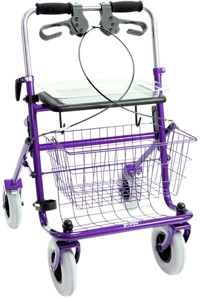 Rollator 43 cm zitbreedte - Premis Provo - Tot 120 kg - In hoogte verstelbaar - Duwbeugel - Dubbelzijdig geremd - Metallic Paars