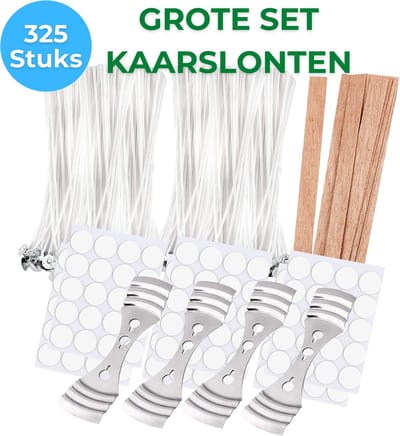 Candela Kreativ - Kaarsen Maken Voor Volwassenen - Kaarsen Lonten Set - Lont Stickers - Candle Wick - Knutselen - Kaarsenlont - Voor Soja Geur Kaarsen - Kaarsvet Hergebruiken