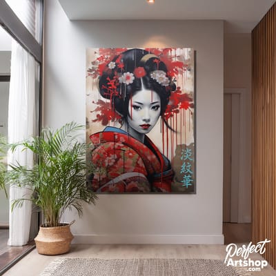 CRIMSON GRACE - Wanddecoratie 60x80 cm - Aluminium - Luxe Kunst aan de Muur
