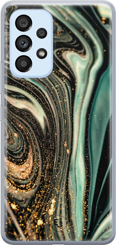 Hoesje geschikt voor Samsung Galaxy A53 - Marble khaki - Soft Case - TPU - Marmer - Multi - ELLECHIQ