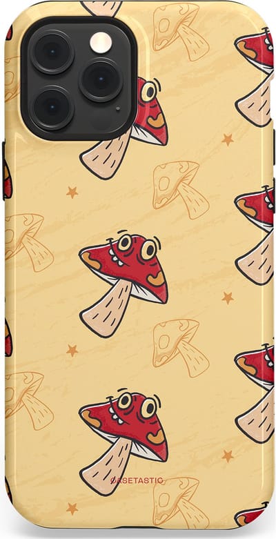 Casetastic Hoesje Geschikt voor Apple iPhone 12/12 Pro Magsafe - Stijlvolle Beschermende Duo-layer Case - Vrolijke Paddestoel