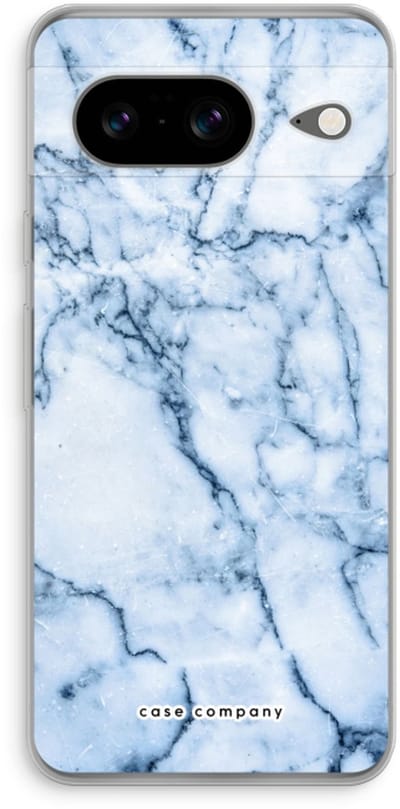 Case Company® - Hoesje geschikt voor Google Pixel 8 hoesje - Blauw marmer - Soft Cover Telefoonhoesje - Bescherming aan alle Kanten en Schermrand