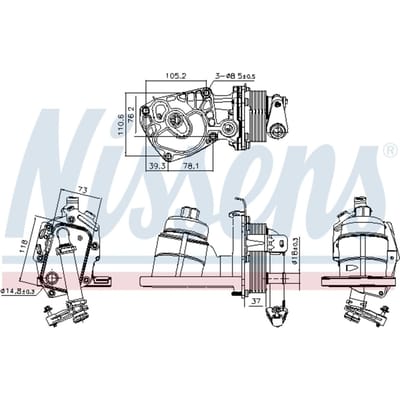 Olie radiator, motorolie NISSENS 91325