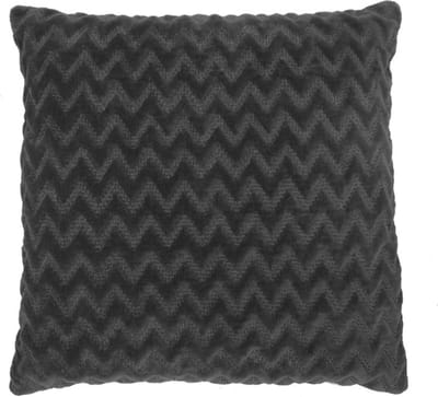 Zigzag Velvet Dark Grijs Kussen | 45 X 45 | Sierkussen Voor Woonkamer Of Slaapkamer