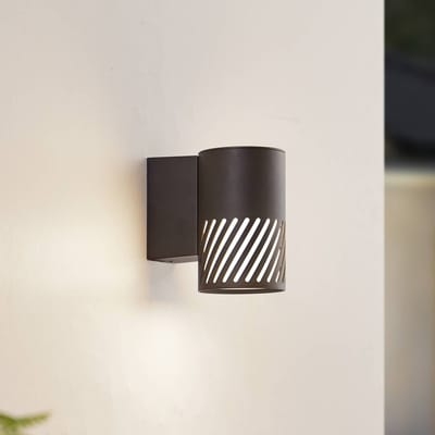 Lindby - Wandlamp buiten - 1licht - Aluminium, kunststof - H: 16.8 cm - E27 - zwart mat