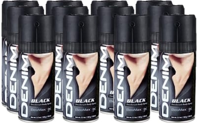 Denim Deo Spray – Black - 12 x 150 ml - Voordeelverpakking