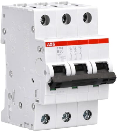 Automatische Schakelaar - Stroomonderbreker - Elektrische Beveiliging - 3-polig - 6 KA - Grijs