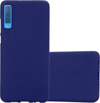 Cadorabo Hoesje geschikt voor Samsung Galaxy A9 2018 in FROST DONKER BLAUW - Beschermhoes gemaakt van flexibel TPU silicone Case Cover
