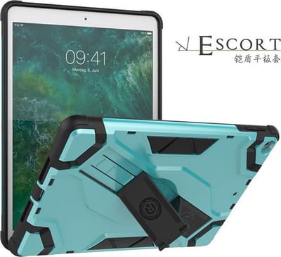 Hoes geschikt voor iPad - 5e / 6e generatie (2018 / 2017) Armor Hoesje Escort case met kickstand - Mint Groen