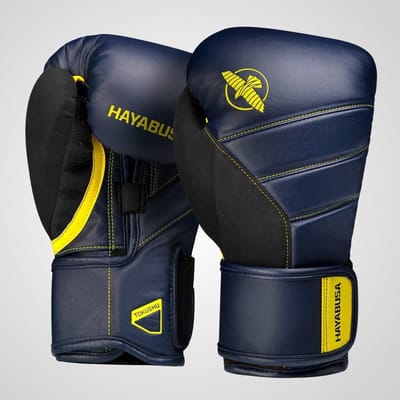 Hayabusa T3 Bokshandschoenen - Navy Blauw / Geel 14 oz