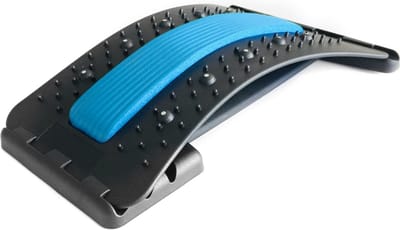 EarKings Backstretcher Massage Apparaat met Zachte Pads - Verstelbare Rugstretcher voor Optimale Ontspanning Blauw